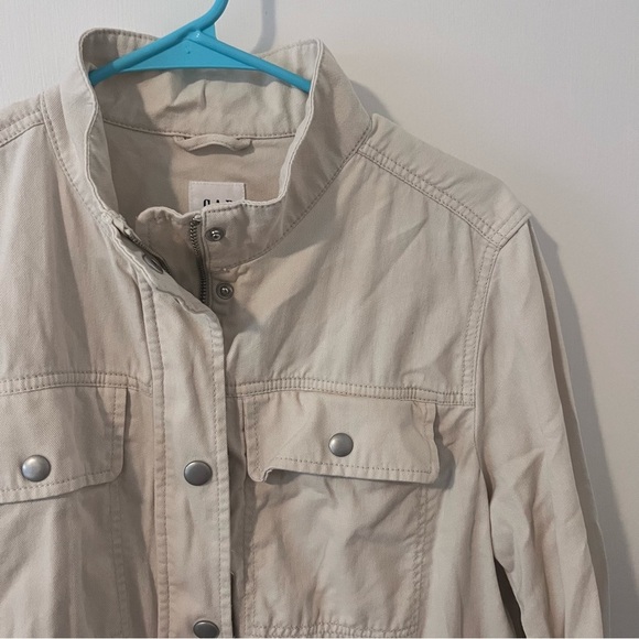 GAP Core Utility Jacket Beach Pebble Cotton Twill Large - Picture 2 of 10